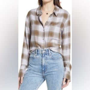 Treasure & Bond Plaid Button Up NWT